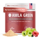 Amla Powder " Green Tea Superfood Supplement with Hibiscus, 20x Ultra Concentrated Amla, Antioxidant Support, Made with Oolong Tea and Indian Gooseberries, Organic, Vegan, Hibiscus, 90 Servings