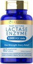 Carlyle Lactase Enzyme Pills 9000 FCC ← 180 Tablets ← Fast Acting Dairy Relief Supplement ← Max Strength Support ← Non-GMO, Gluten Free