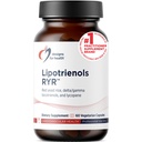 Diseños para la salud Rice de levadura roja con tocotrienols + Lycopene - Lipotrienols RYR, 1200mg RYR para apoyar la salud cardiovascular + mantenimiento de niveles de lipid en rango normal - Vegan (60 cápsulas)