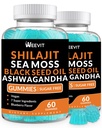 Shilajit Sea Moss Ashwagandha Gummies with Turmeric, Black Seed Oil, Vitamin C D for Men &amp; Women, Shilajit and Ashwagandha Gummy, All in 1 Supplements for Immune, Absorption &amp; Energy Support
