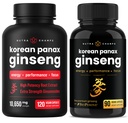 NutraChamps Complete Ginseng Duo - The Complete Energy, Focus &amp; Stamina Support Bundle – Ginseng Gold &amp; Korean Red Panax Ginseng