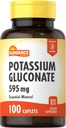 Sundance Potassium Gluconate 595mg Ø 100 Cuenta ← Suplemento Mineral Esencial Silencioso Vegetariano, No GMO y Fórmula Libre Gluten