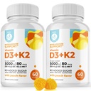 DR. MORITZ Vitamina D3 Gummies (5000 UI) con K2 - para adultos y niños - Vitamina D3 K2 Gummies for Immune Support &amp; Bone Health - Vegan, Sugar Free, Gluten Free (120 Conteo)