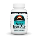 Fuente Naturales Ácido Lipoico alfa 200 mg Apoyo Metabolismo Sugar saludable, Función del hígado & Generación de energía - 120 Tabletas