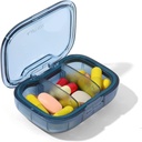 3 Caja de Píldora de Compartimiento, Caja de Píldora de Moistura, Organizador de Píldora de Viaje para Púrpura de Bolsillo, Caja de Vitamina de Medicina Portable Diario, Caja de Petróleo de Pesca, Caja de Suplemento