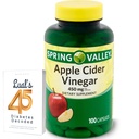 Apple Sider Vinegar 450mg. Spring Valley Apple Sider Vinegar Capsules 450 mg 100 Conde, No GMO, Gluten Suplemento gratuito Bundle con Luall 45 Diabetes Decodificado