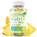 CoQ10 Gummies, Coenzyme Q10 Suplemento 200 mg, High Absorption CoQ10 Suplemento para Energía Celular y Salud Inmune, Vegan, Gluten Free, Pineapple Flavor, 60 Conde