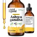 Wild & Organic Ashwagandha Drops - Mood Support Supplement w/Ashwagandha Root Extract - Liquid Drops for Calm Mind - Relax Supplements - Sugar &amp; Alcohol-Free - 4 fl oz