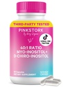 Pink Stork Inositol Suplemento para Mujeres – 40:1 Myo-Inositol & D-Chiro Inositol – Equilibrio hormonal, Fertilidad & Soporte Ovárico – Regularidad Ciclo &amp; Bienestar metabólico, 30 Servimientos