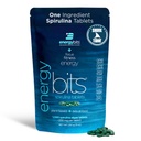 ENERGYBITS - Tablas ecológicas de espirulina - Superalimentos de algas de base vegetal - para Focus, Fitness, Energía - Proteína vegetal - Gratuito de gluten - Collagen, Vitamina B12, Omega 3 - Keto & Vegan - 1000 Algas Tabletas