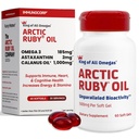 Arctic Ruby Oil 1000mg – Omega 3 Suplemento para Mujeres y Hombres con EPA, DHA &amp; Astaxanthin 2mg - Fish & Krill Oil Alternative – 60 Softgels (1 Pack)