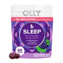 OLLY Sleep Gummy, 3 mg Melatonin, L-Theanine, Chamomile y Lemon Balm Extractos, Blackberry Flavor, 30 Day Supply - 60 Conde