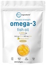 Micro Ingredientes Omega 3 Fish Oil Suplementos 3000mg Por Serving, 240 Softgels ¦ Lemon Flavored – Burpless  durable EPA 540mg + DHA 360mg ← Deep Sea Fish