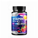 Vitamina D3 K2 – Vitamina Chewable D 5000 UI & K2 MK-7 100 mcg – 2 en 1 Vitamina D K2 Suplemento Chews - Immune, Heart, " Bone Support – Non GMO - Tasty Berry Flavor - 120 Chewable Tablets