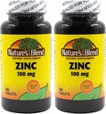 Gluconato de zinc de la naturaleza 100 mg, 100 Tabletas (Pack of 2)