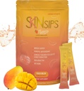 Skin Health &amp; Energy Boost Drink Mix- Sugar Free, SOD B (TM), Antioxidantes del concentrado de melón francés, en los paquetes Go Stick, Mango, 30 Pack