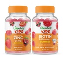 Zinc Lifeable 25mg Kids + Biotin Kids, Gummies Bundle - Great Tasting, Vitamin Supplement, Gluten Free, GMO Free, Chewable Gummy