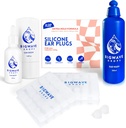 Ear Care Bundle - Incluye gotas de oído, Ear Wash &amp; Silicone Ear Plugs - para Swimmers, Athletes, Divers, Viajeros - Ear Care Products for Men, Women, Kids &amp; Adults - Best Swimmer Gift