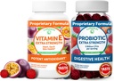 Lunakai Vitamina E and Probiotic Gummies Bundle - 3000 mcg Gummies for Adults Energy Support - with 5 Billion CFUs Por Serving for Digestive Health - Non-GMO, All Natural
