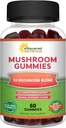 aSquared Nutrition Mushroom Gummies - 10x Complex Supplement - Lions Mane, Turkey Tail, Reishi, Cordyceps, Chaga - Energy, Focus, Immune Support for Men &amp; Women - Replace Powder, Capsules & Pills