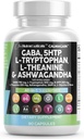 Nutracéuticos limpios GABA 750mg 5 HTP 200mg L Tryptophan 500mg L Theanine 200mg Ashwagandha SAM-e L-Glycine - Mood Support Vitaminas para Mujeres y Hombres con L-Tyrosine 5-HTP (5-Hydroxytryptophan)