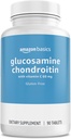 Básicos - Condroitina de Glucosamina, 1500 mg, con vitamina C 60 mg, 90 Tabletas (2 por por porción), Gluten Free