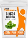 BulkSupplements.com Ginkgo Biloba Extract Powder - from Ginkgo Biloba Leaf, Antioxidante Source, Herbal Supplement - Gluten Free, 200mg per Serving, 500g (1.1 lbs) (Pack of 1)