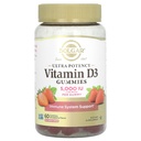 Solgar Vitamina D3 Gummies for Adults 5,000IU Ultra Potency Vitamin Immune System Support for Women &amp; Hombres - Tasty Strawberry Flavor, Gluten & Gelatin Free Gummy, 2 Month Supply, 60 Servings, 2g Sugar