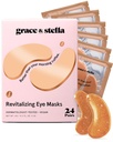 Grace &amp; stella Caffeine Under Eye Patches - Despertar Ojos para Ojos Puffy y Círculos Oscuros - Bajo Ojo Patches con Niacinamide & Ácido Hialurónico - Vegan, Libre de la Crueldad (Bronze, 24 Pares)