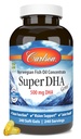 Carlson Super DHA Gems - 500 mg DHA Suplementos, 640 mg Fatty Acids, Norwegian Fish Oil Concentrate, Wild-Caught, Sustentably Sourced Fish Oil Capsules, 240 Softgels