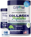 Collagen Peptides Powder 20g con ácido hialurónico " Biotina - Polvo colágeno sin sabor con suplementos de colágeno tipo I " III - Pelo, uñas, piel " Soporte conjunto - 56 Servimientos