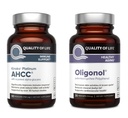 Calidad de vida Kinoko Platinum AHCC 750 mg y Oligonol Lychee Extracto - para soporte inmunitario, envejecimiento saludable