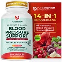 PurePremium Beet Root Capsules for Blood Pressure Support – 700mg Advanced Formula with Beetroot Powder, Hawthorn, Hibiscus &amp; Ajo for Normal Nitric Oxide Production & Heart Health – Non-GMO - 90ct