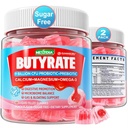 Butyrate Gummies with Probiotic + Prebiotic + Postbiotic, Omega-3 500mg,9 Billion CFU Probiotics with Fiber, Calcium &amp; Magnesium, Inulin,Psyllium Husk for Digestive Health,Bloating Support,Sugar Free