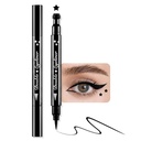 BINGBRUSH Double-head Liquid Star Eyeliner Stamp Pencil, Colores Flores Heart Moon Formas Face Stamps maquillaje Colorful Waterproof Gel Felt Tip High Pigment Liquid Eyeliner (01#Star limitadaBlack)