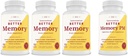 Mejor Juego de Combo de Memoria - 3 Mejor Memoria y 1 Mejor Memoria PM - Alta Absorción Extracto Turmérico* (4 Botellas Total)