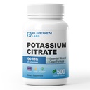 Puregen Labs Potassium Citrate 99 mg de Elemental Potassium Suplemento  No Harmful Additives ← Non-GMO, Gluten Free ← Made in USA - 500 Vegetarian Capsules
