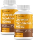 Vitamina E Tocotrienols Suplementos 1000mg - High Potency Liposomal Tocotrienol Capsules,95% Delta & 5% Gamma Tocotrienols Support Skin,Bone,Antioxidant,120 Softgels