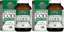 Jardín de la vida Vitamina K2 y K1, Código de vitaminas Complejo de K vegano para la fuerza del hueso y la salud del corazón, aceite de semilla de Flax Omega Rich, minerales del rastro, probióticos, suministro de 60 días, (Pack de 2)