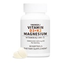 Vitamina D3 K2 5000 U Softgels con suplemento de magnesio - & 120mcg MK-7 K2 para la salud ósea &amp; soporte inmunológico - Softgeles sin gluten con MCT Oil- 30 Softgel