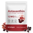 Astaxanthin 12mg Premium Astaxanthin Antioxidant Suplementos Triple Strength Skin Vitaminas para Mujeres con Actividad Antioxidante Supports Eye, Joint, Internal Circulation, Skin Health (120PCS)