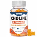 ABYSSUS Choline Gummies for Kids &amp; Adults, Sugar Free Choline Bitartrate Suplementos con Algal Omega-3 DHA EPA & Active B6 B12, Brain &amp; Liver Support, Vegan, 60 Conde