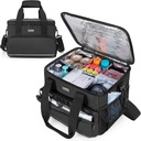 Trunab Bolsa médica aislada con divisores ajustables, suministros de medicina bolsa resistente al agua para el hogar, viajes, camping, bolsa vacía - Diseño patentado,Negro