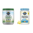 Jardín de la vida cruda comida ecológica perfecta verde superalimentos verdes jugosos Polvo - Original Stevia-Free &amp; Orgánica Vainilla Proteína Polvo 22g