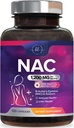 Suplemento NAC - 1200 mg por servicio N-Acetyl-L-Cysteine – Optimal Absorption Immune Support with Powerful Antioxidants - Respiratory & Liver Health Support - Gluten Free, Bottled in USA - 120 cápsulas