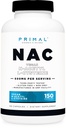 Primal N-Acetyl L-Cysteine (NAC) 600mg, 150 cápsulas - Vegan N-Acetyl L-Cysteine Suplemento, GMO-Free, Gluten-Free