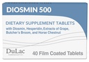 Dulac Diosmin 500, Micronized Diosmin Hesperidin Suplemento dietético 1000mg por servidumbre, Extracto de Castaña de Caballo, Extracto de Cuna &amp; Rojo Grape, Apoyo a la Circulación Legislativa, 40 Tabletas, Hecho en Italia