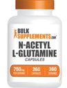 BulkSupplements.com N-Acetyl L-Glutamine Capsules - Glutamine Supplement, Amino Acids Supplement - Gluten Free, 1 cápsula por Serving (750mg), 360 Conde (Pack of 1)