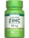 La verdad de la naturaleza Chelated Zinc 50mg tención 100 Tablets  durable Essential Mineral Supplement  preserve from Zinc Gluconate ← Vegan, Non-GMO & Gluten Free