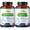 Zazzee 40:1 Ratio Myo y D-Chiro Suplemento de Inositol para Mujeres Silencio Myo Inositol Capsules Plus D-Chiro para la Regulación del Ciclo Soporte de Ovario &amp; Balance de Hormonas Globales para Mujeres - Vegan & ISO Lab Tested